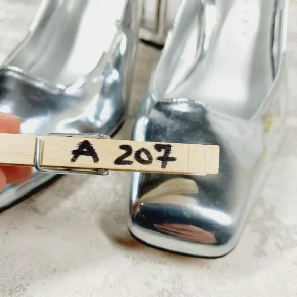 New Katy Perry Women's The Hollow Heel Sling Back Silver Pumps A207 - Picture 12 of 12